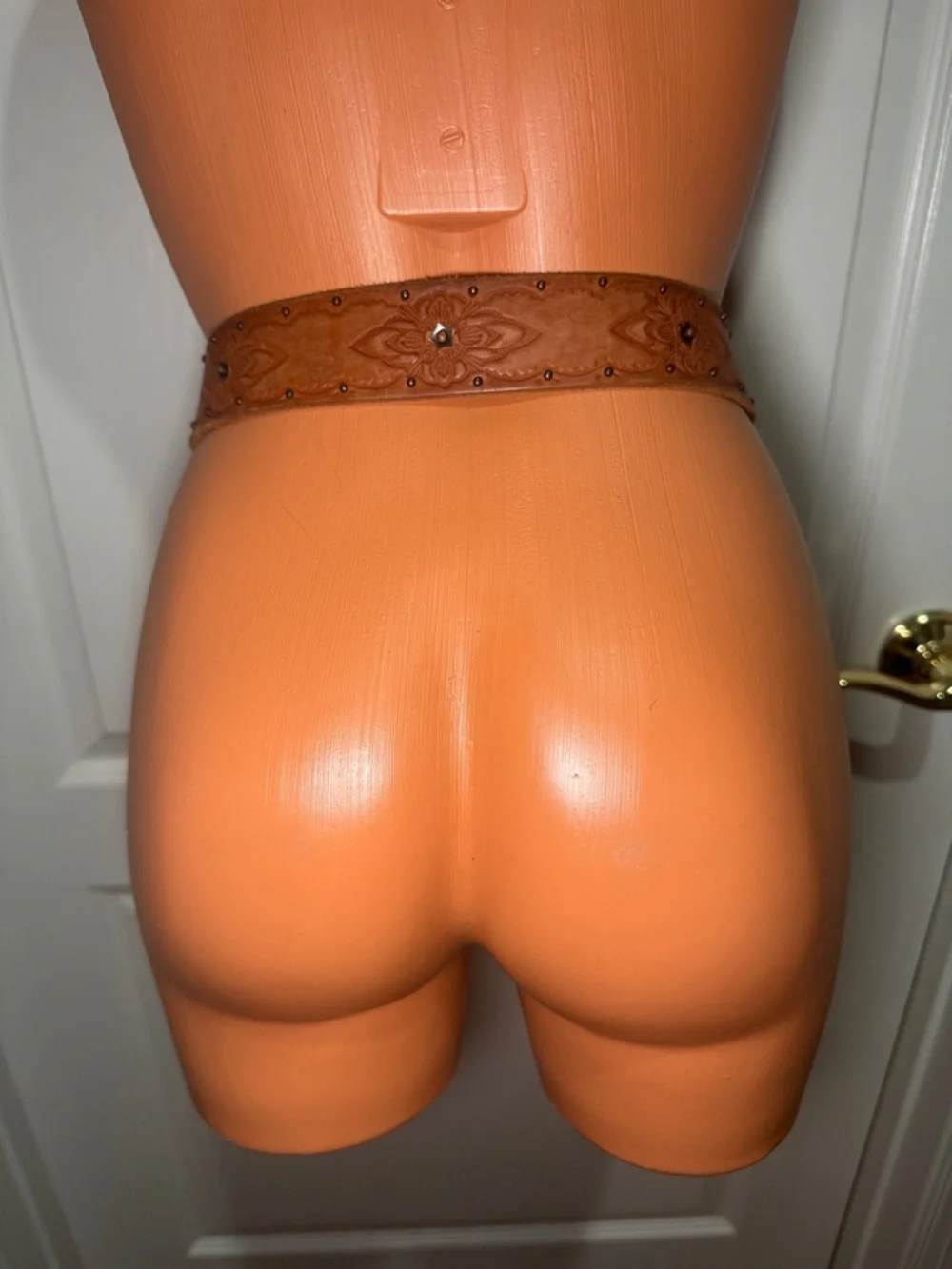 Brown Leather Belt with Turquoise Accent Buckle